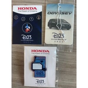 Disney D23 2024 Honda Odyssey D23 Exclusive Pin & Sticker Sheet & Car Freshener
